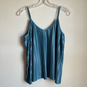 Pleated Blue Women's Tank Top